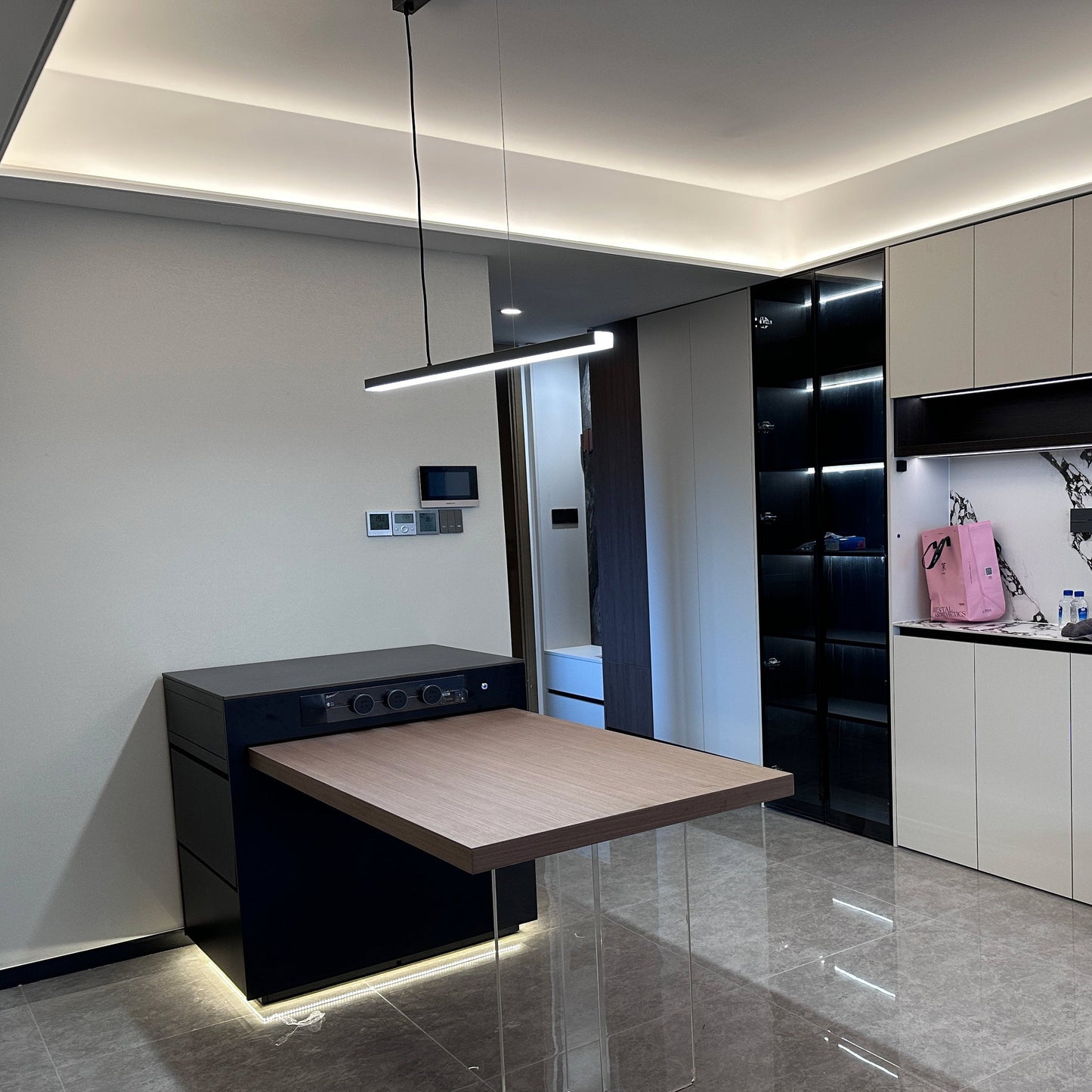 Sleek Metal Kitchen Island LED Pendant Light