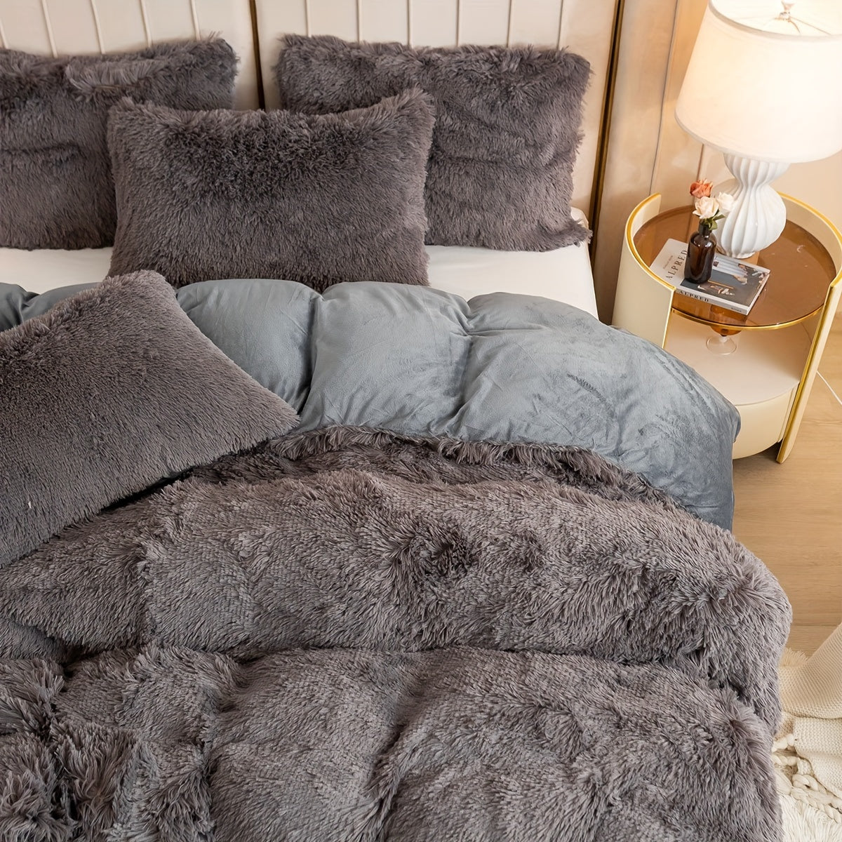 Cozy Fleece Duvet Cover Set with Zipper