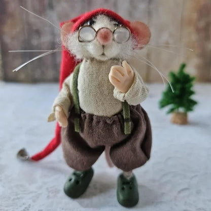 Felt Christmas Mouse Ornament Handmade Wool Decoration