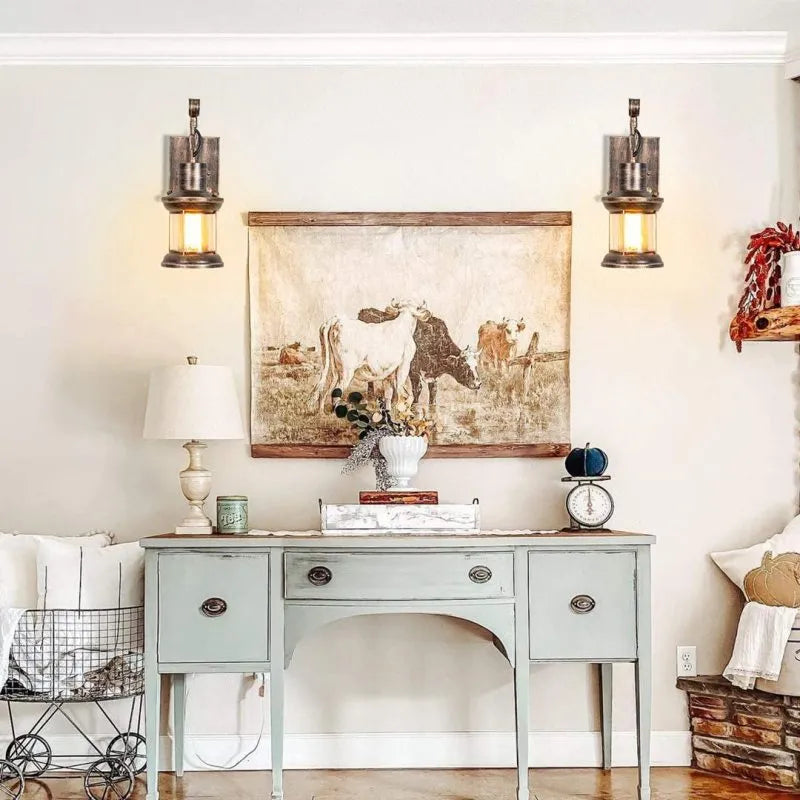 Rustic Metal Loft Wall Lamp