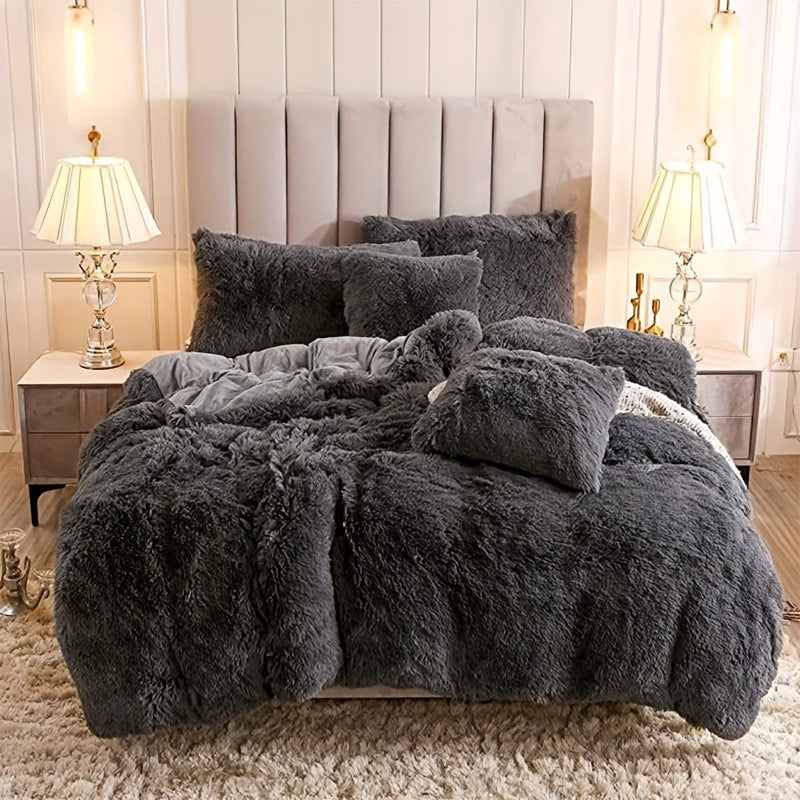 Cozy Fleece Duvet Cover Set with Zipper