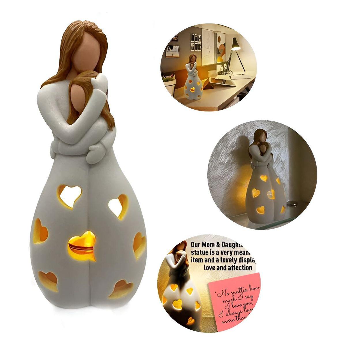 Warm Mother Daughter Figure Candle Holder