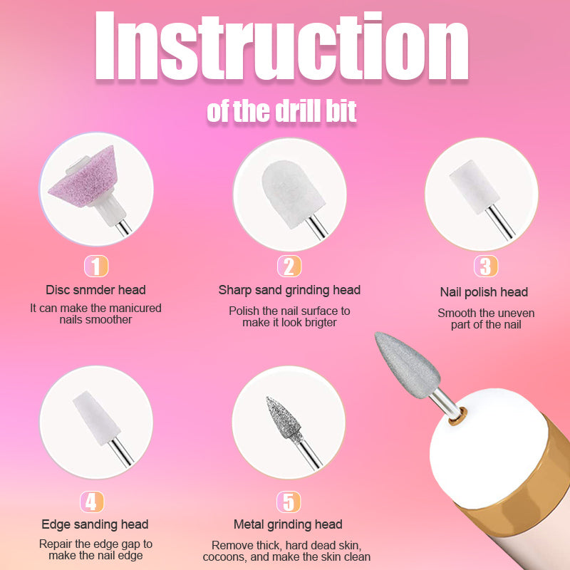 5-IN-1 ELECTRIC NAIL POLISHER – PORTABLE MANICURE TOOL WITH LIGHT