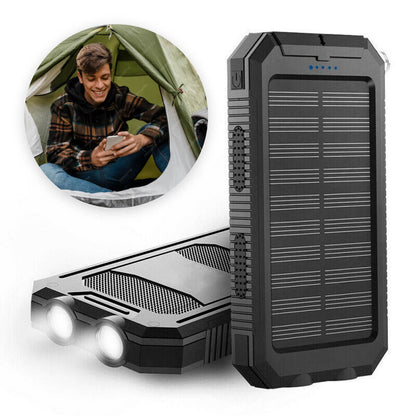 Portable Waterproof Solar Power Bank with USB Charger