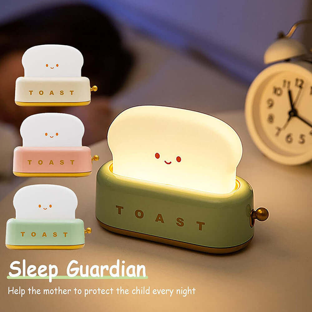 Colorful LED Night Light USB Toast Lamp for Kids Bedroom