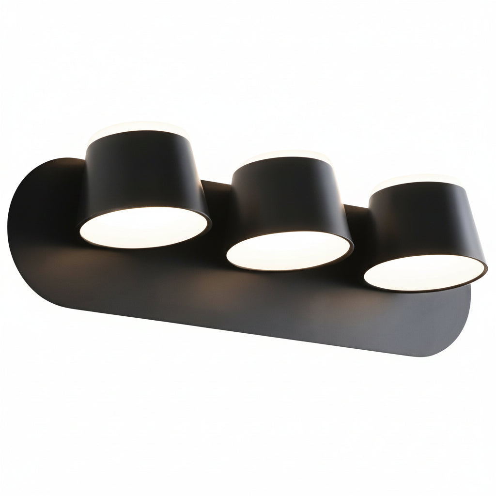 Compact Black Metal LED Wall Light Adjustable