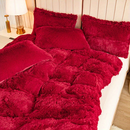 Cozy Fleece Duvet Cover Set with Zipper