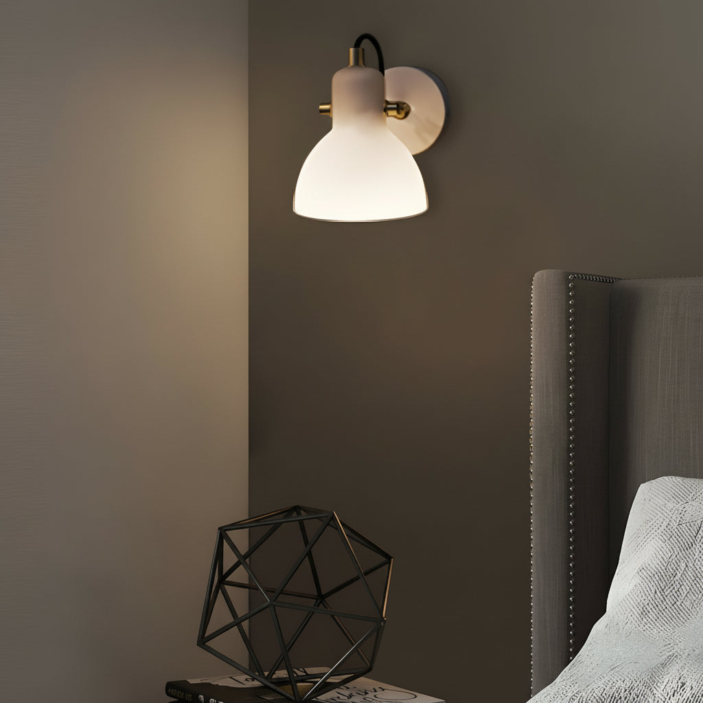Contemporary White Glass LED Wall Light