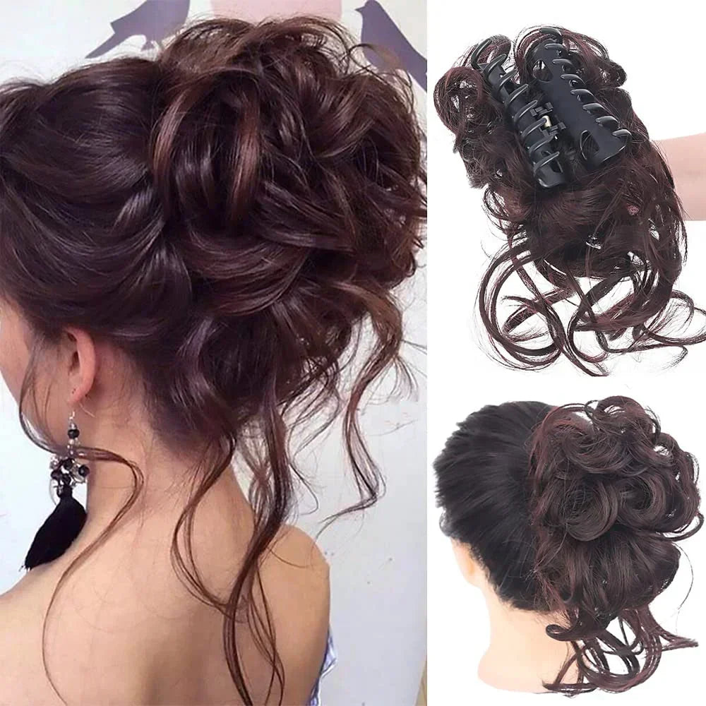 Soft Clip-in Bun for Curly Hair with Extra Volume