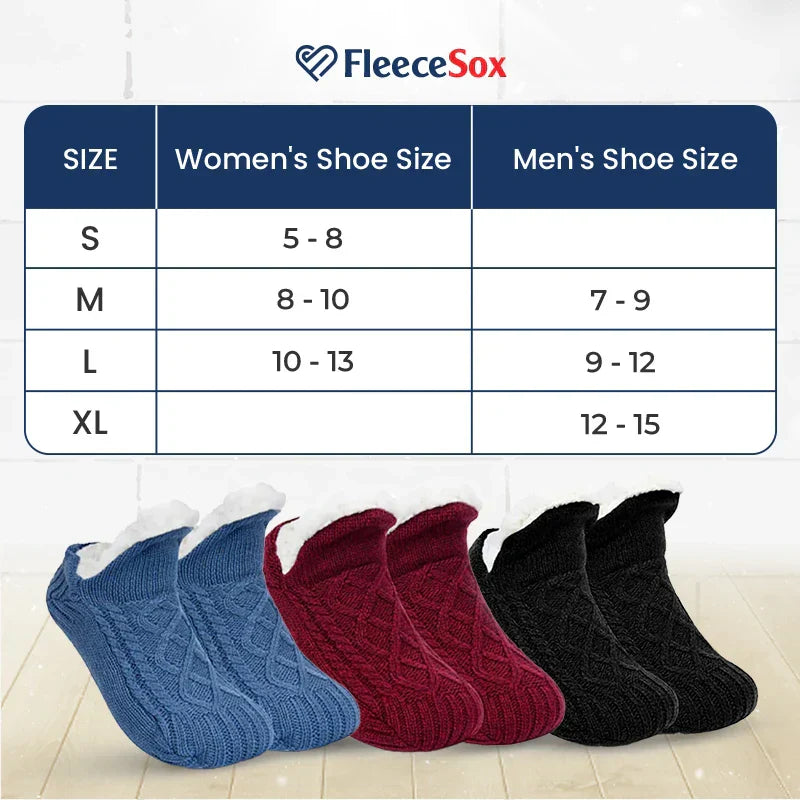 Warm Fleece Cozy Grip Socks Slippers