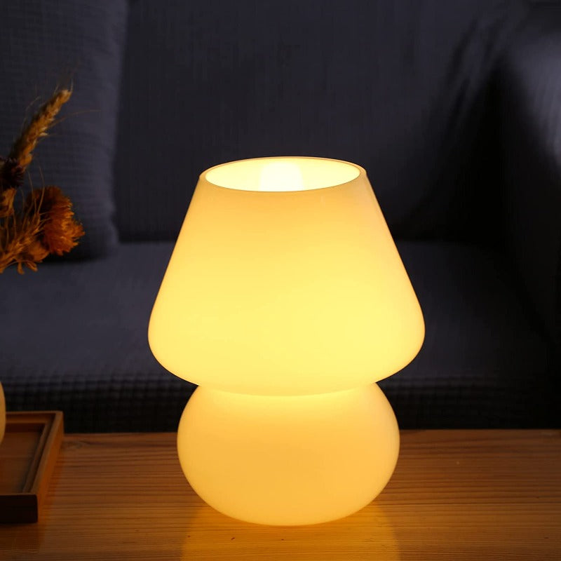 Elegant Glass Table Lamp Mushroom Shape