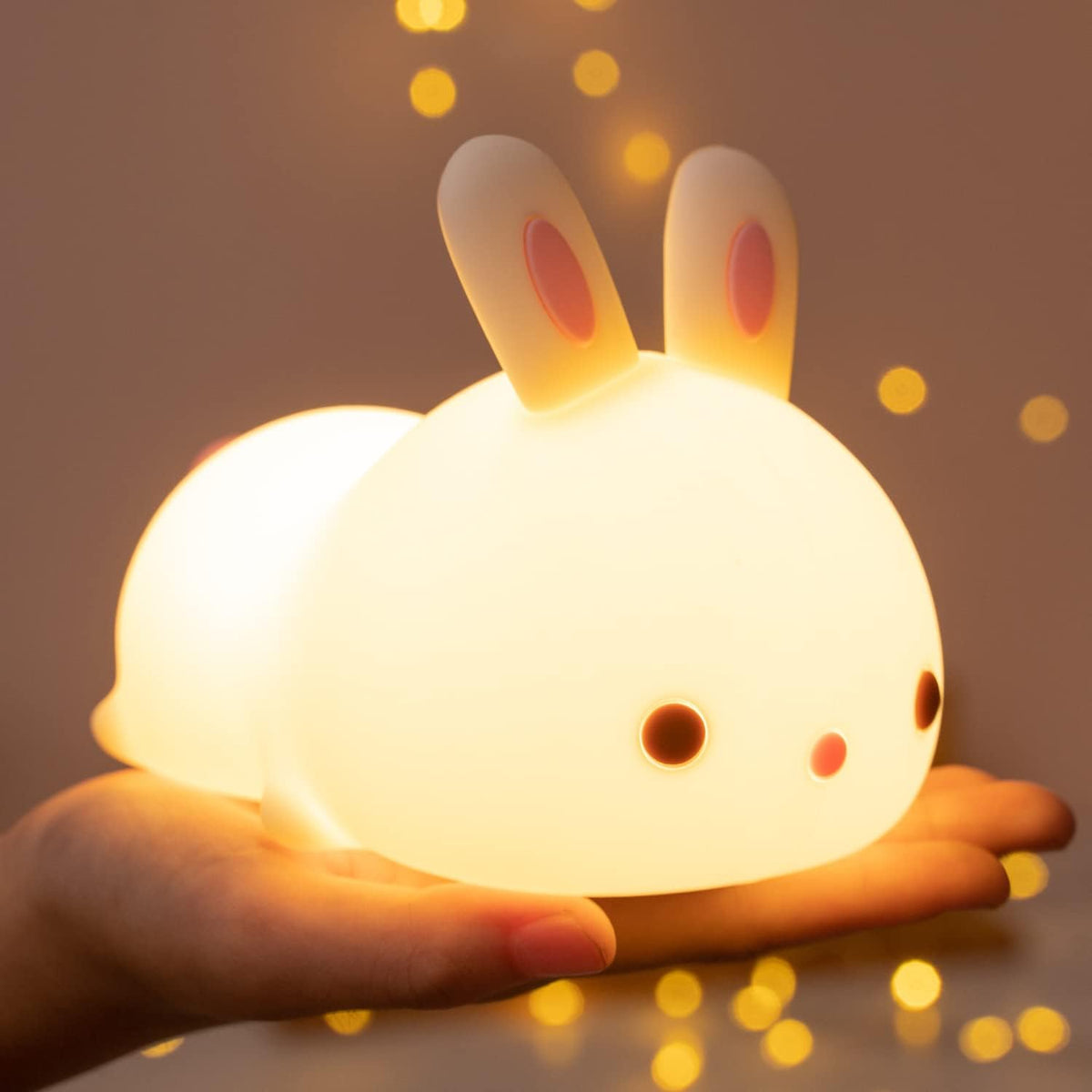 Cute Bunny Nursery Night Light with Colorful LED - Cofik