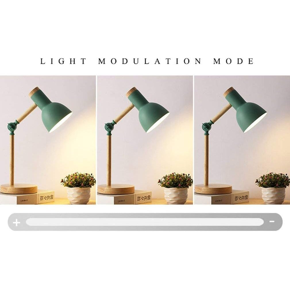 Rustic Wood Desk Lamp with Adjustable Arm