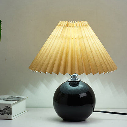 Simple Ceramic Desk Lamp with Folded Shade