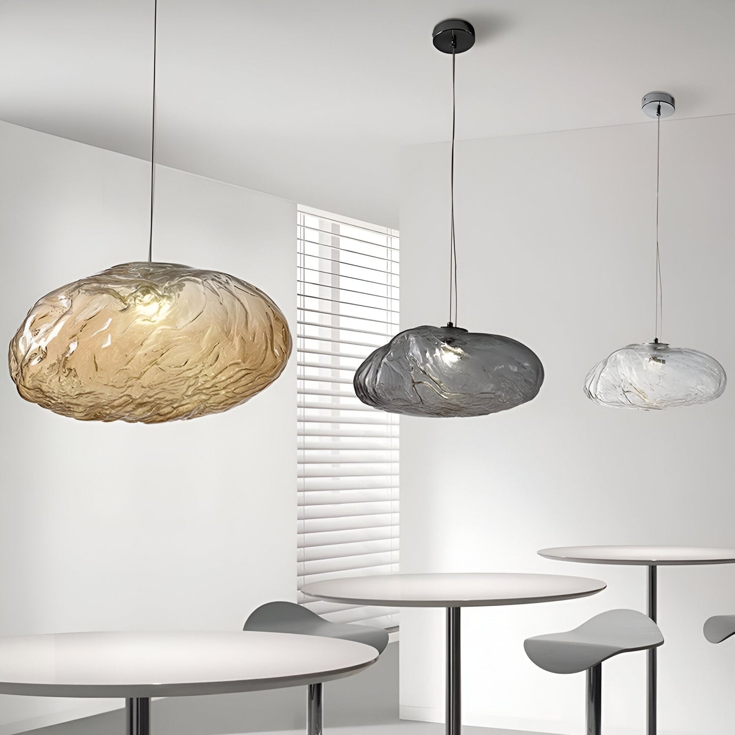 Sleek Glass Pendant Lamp for Kitchen Island
