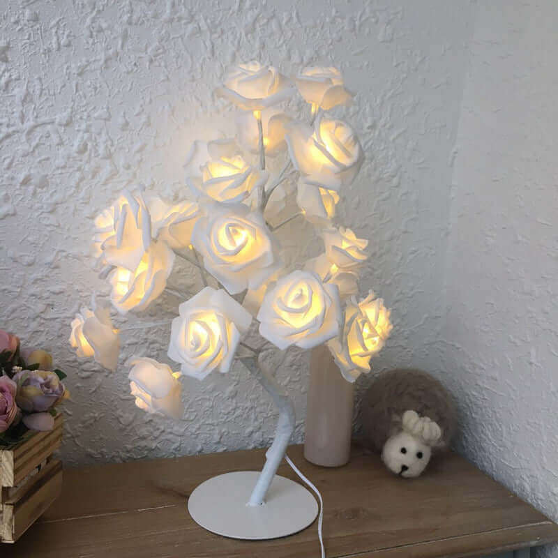 Pretty LED Rose Night Light Table Lamp for Bedroom