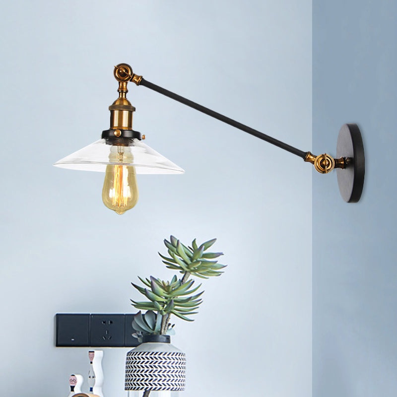 Classic 1 Light Wall Lamp with Glass Shade - Cofik