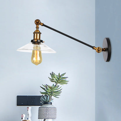 Classic 1 Light Wall Lamp with Glass Shade - Cofik