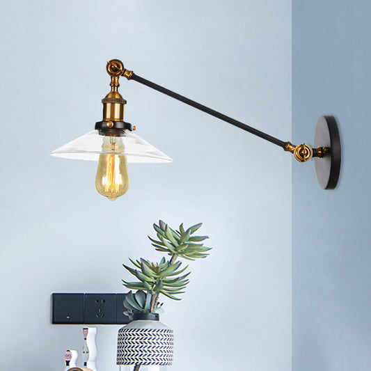 Classic 1 Light Wall Lamp with Glass Shade - Cofik