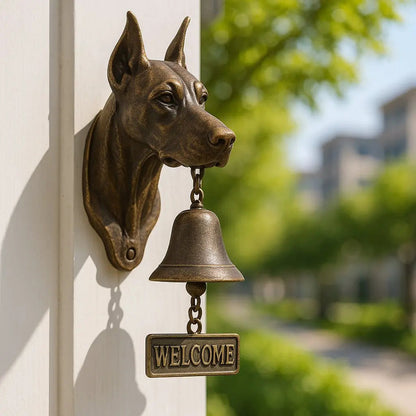 Classic Bronze Wall Bell with Dog Design