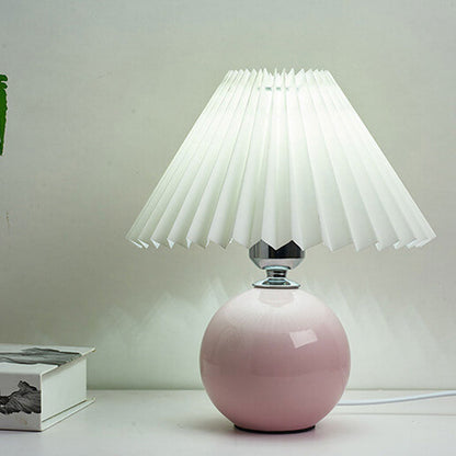 Simple Ceramic Desk Lamp with Folded Shade