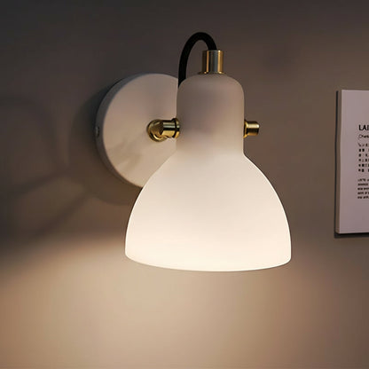 Contemporary White Glass LED Wall Light