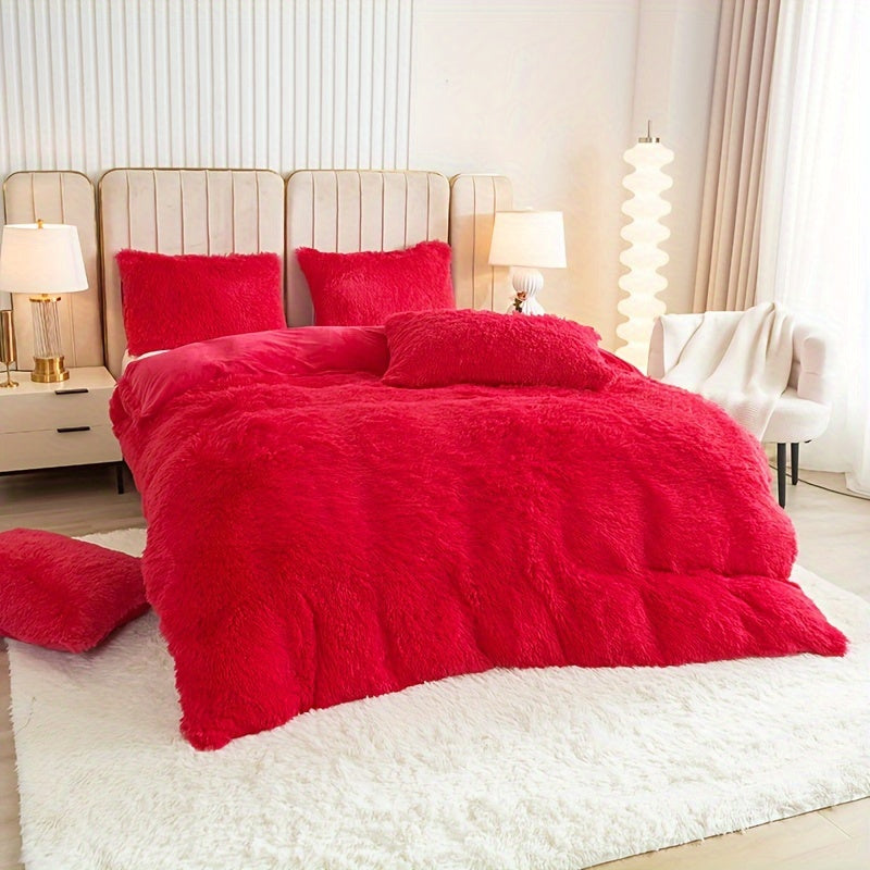 Cozy Fleece Duvet Cover Set with Zipper