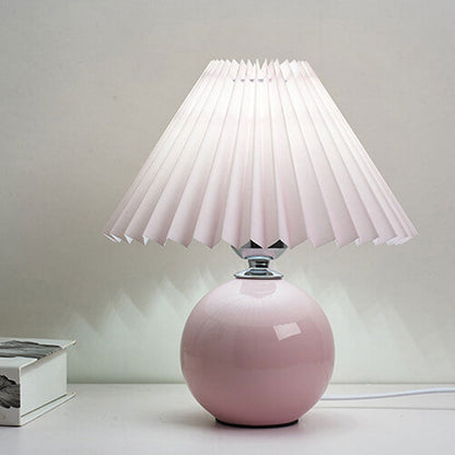 Simple Ceramic Desk Lamp with Folded Shade