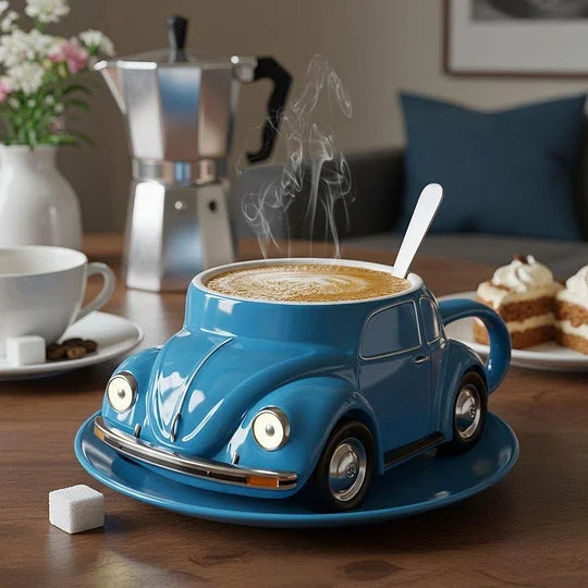 Vintage Car Shaped Ceramic Coffee Mug
