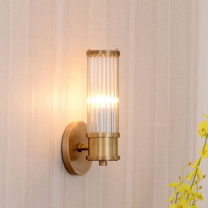 Sleek 2-Light Gold Wall Sconce with Clear Glass Shade