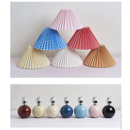 Simple Ceramic Desk Lamp with Folded Shade