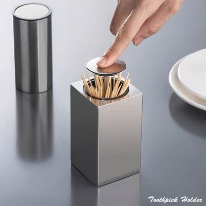 Compact Stainless Steel Toothpick Dispenser
