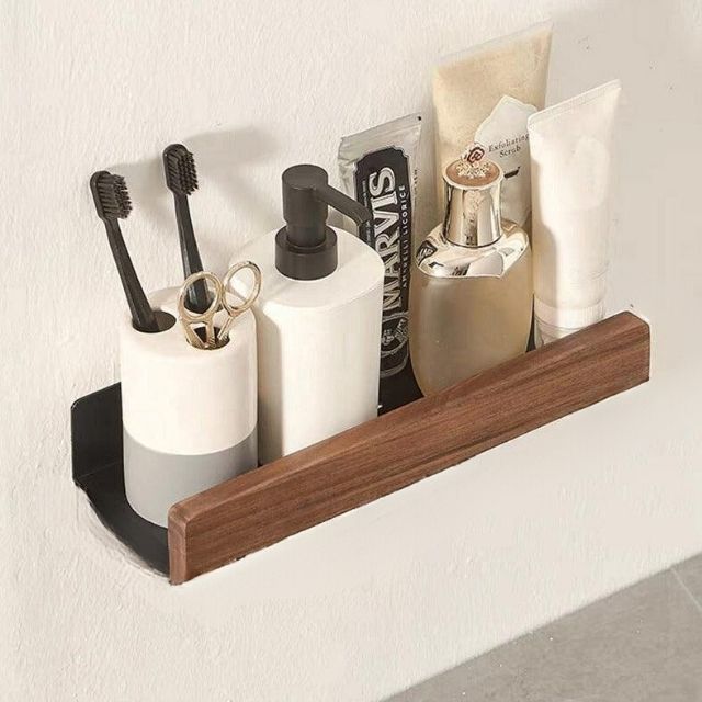 Easy Install Wooden Bathroom Storage Shelf - Cofik