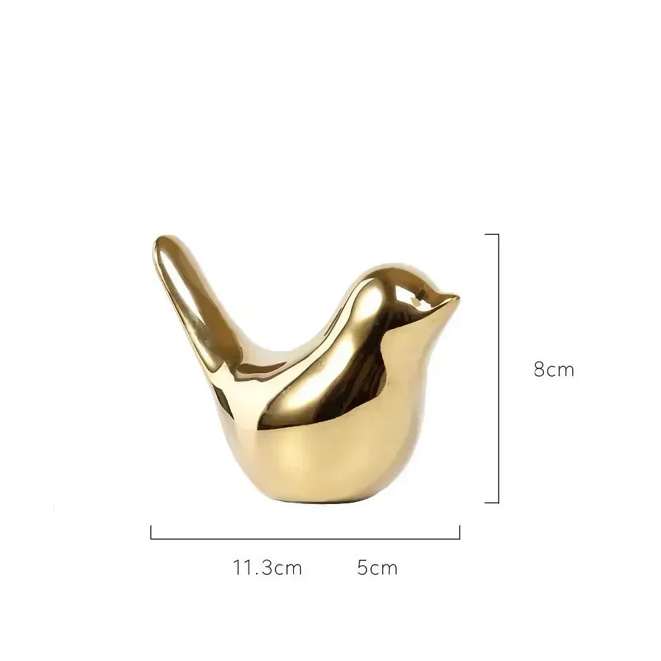 Chic White Ceramic Bird Figurine for Home Decoration