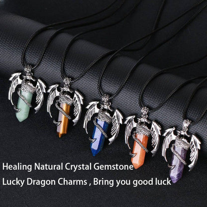 Unique Gemstone Dragon Pendant Necklace
