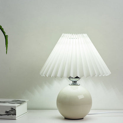 Simple Ceramic Desk Lamp with Folded Shade