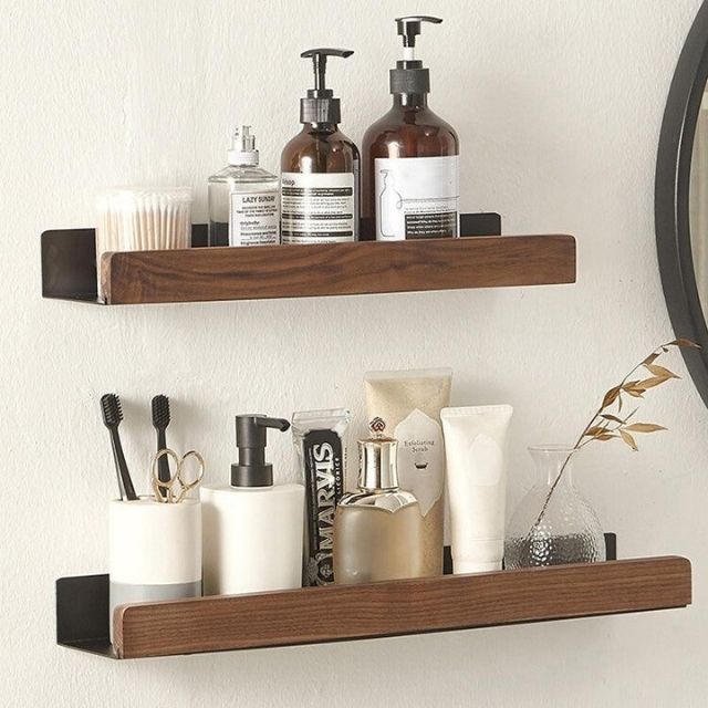 Easy Install Wooden Bathroom Storage Shelf - Cofik