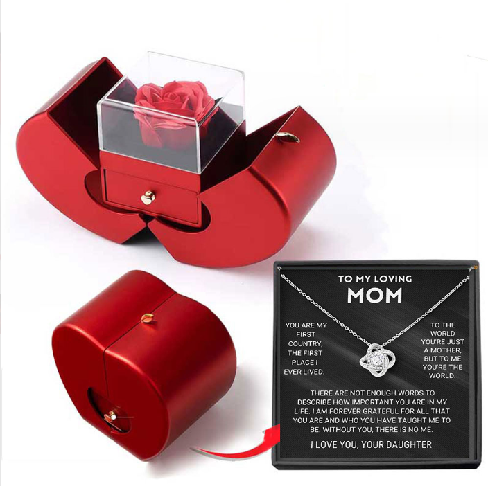 Beautiful Wooden Jewelry Box with Free Necklace