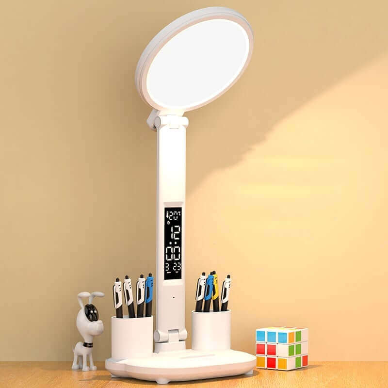 Compact LED Desk Lamp with USB Port and Dimmer