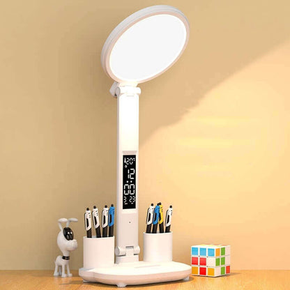 Compact LED Desk Lamp with USB Port and Dimmer