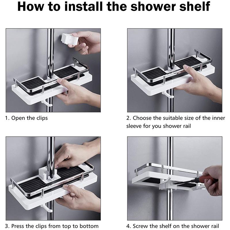 Easy Install Shower Caddy Storage Rack Organizer