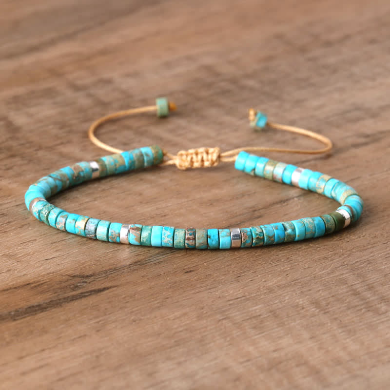 Bohemian Stone Beaded Bracelet with Natural Rollers - Cofik