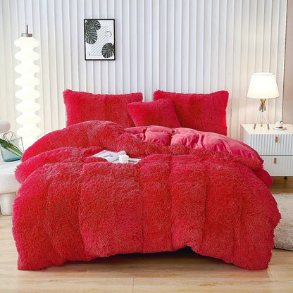 Cozy Fleece Duvet Cover Set with Zipper