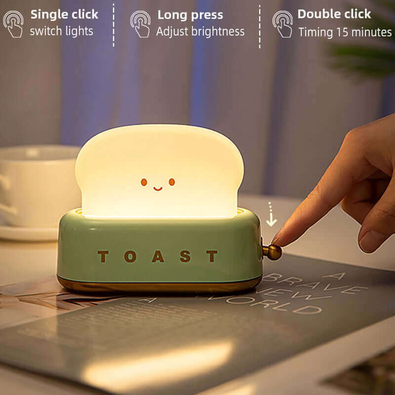 Colorful LED Night Light USB Toast Lamp for Kids Bedroom
