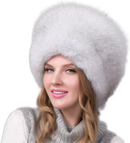 Luxurious Real Fur Winter Hat for Women with Earmuffs