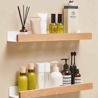 Easy Install Wooden Bathroom Storage Shelf