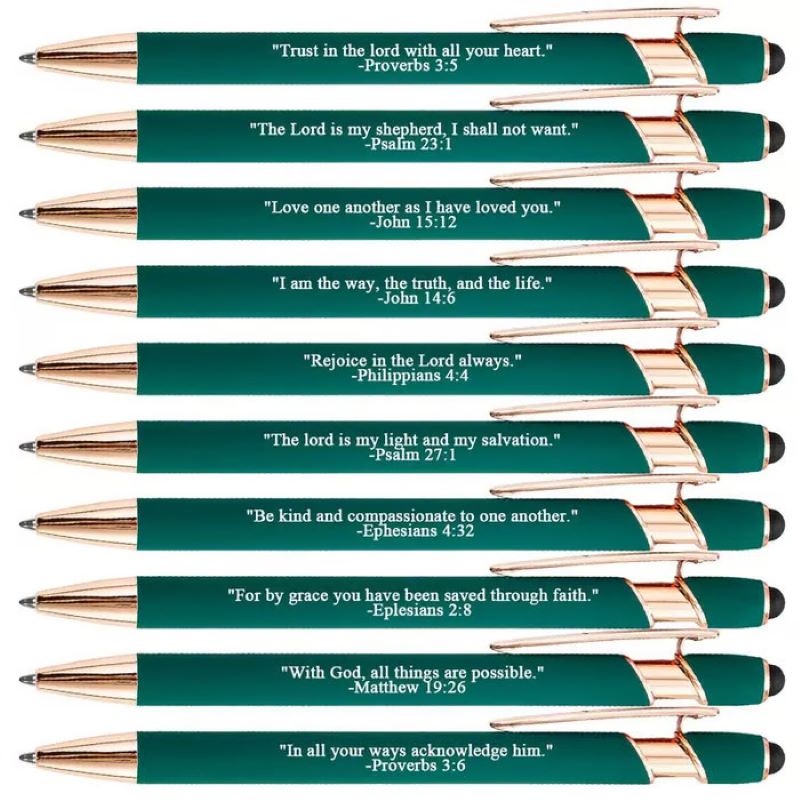 Inspiring Christian Quote Ballpoint Pens - 10 Pack