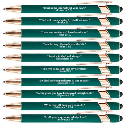 Inspiring Christian Quote Ballpoint Pens - 10 Pack