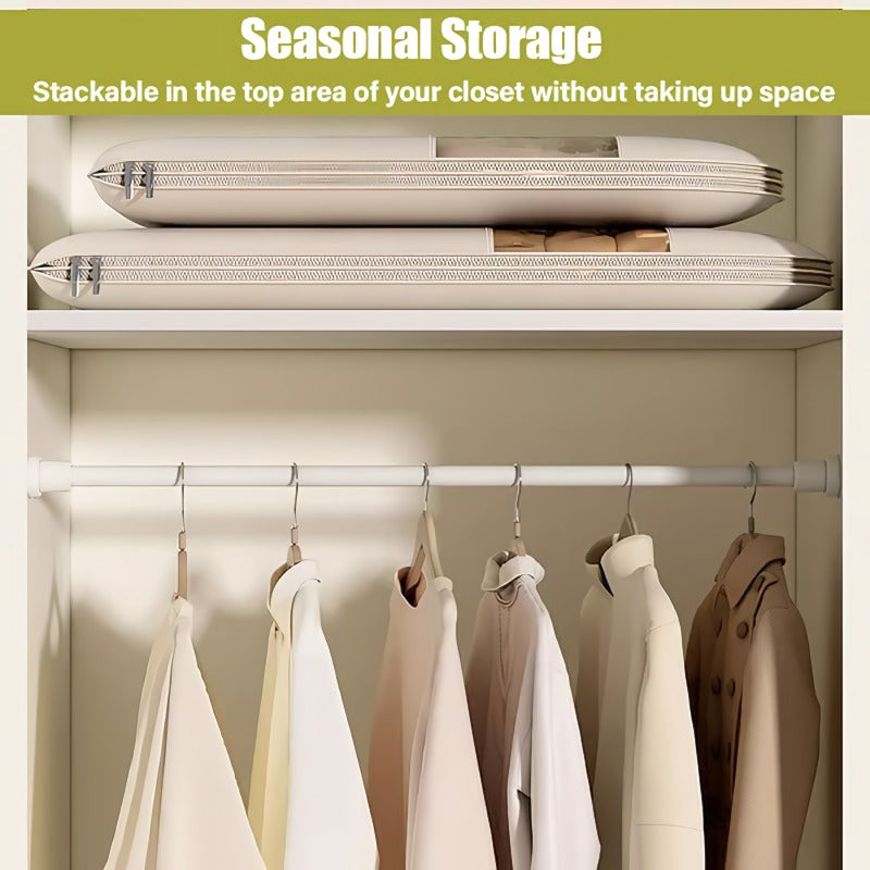 Compact Closet Hanging Storage Bag with Easy Zipper