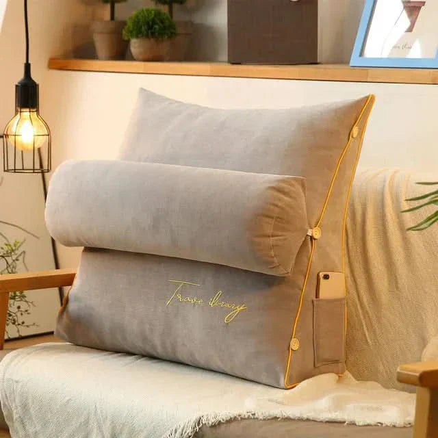 Contour Back Support Pillow with Built-In Neck Rest